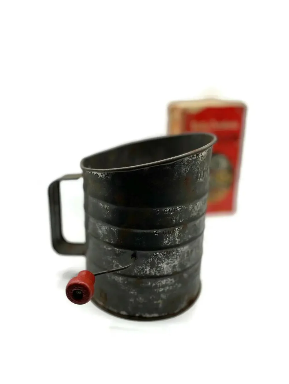 Vintage Brite Pride Flour Sifter: 1950s Rustic Kitchen Decor